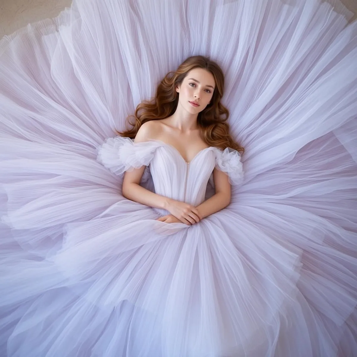 Lavender Tulle Wedding Dress