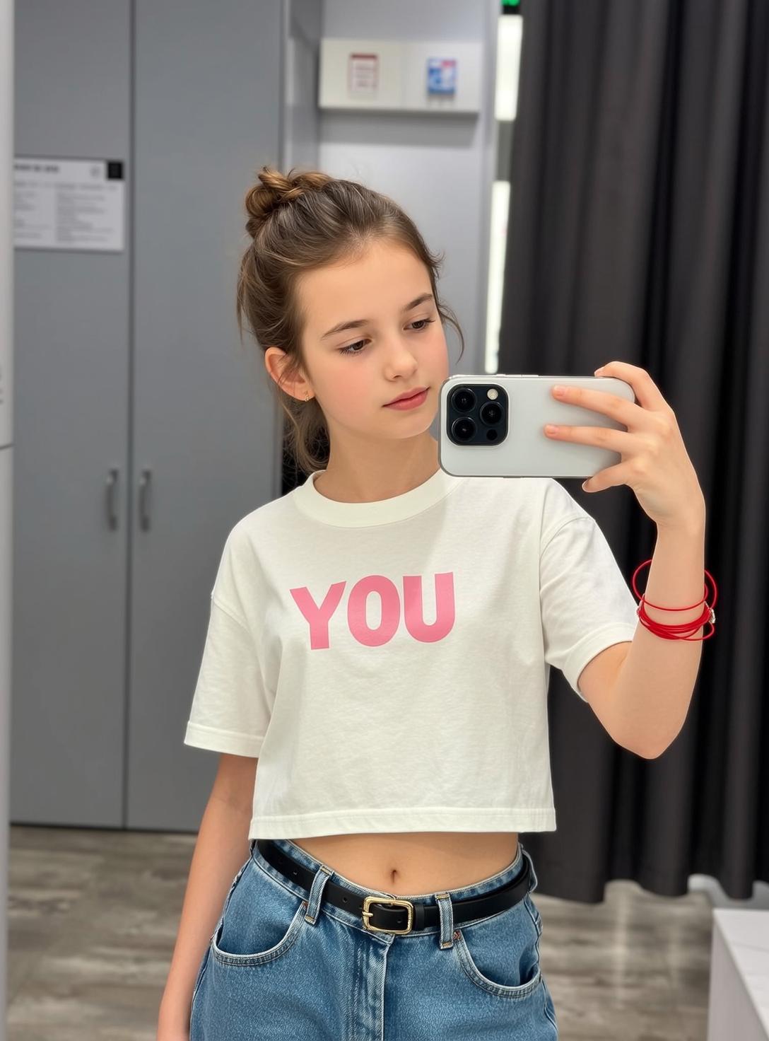 Bubble Letter Mirror Selfie
