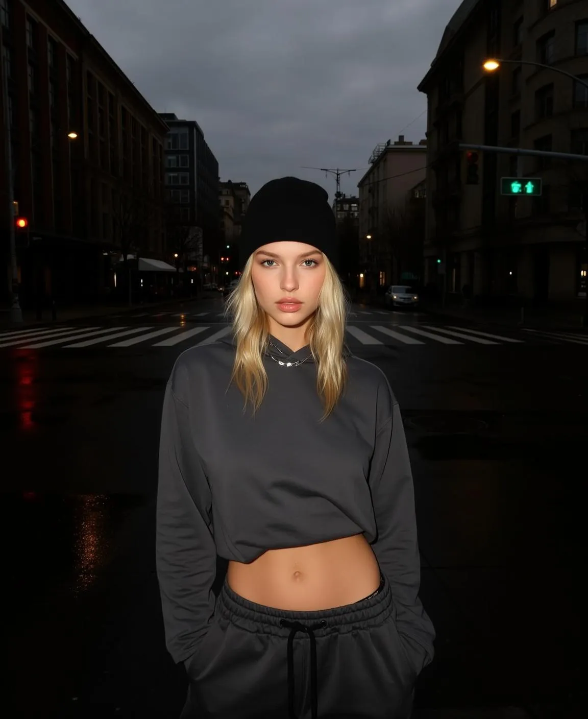 Piercings And Necklace On A City Street