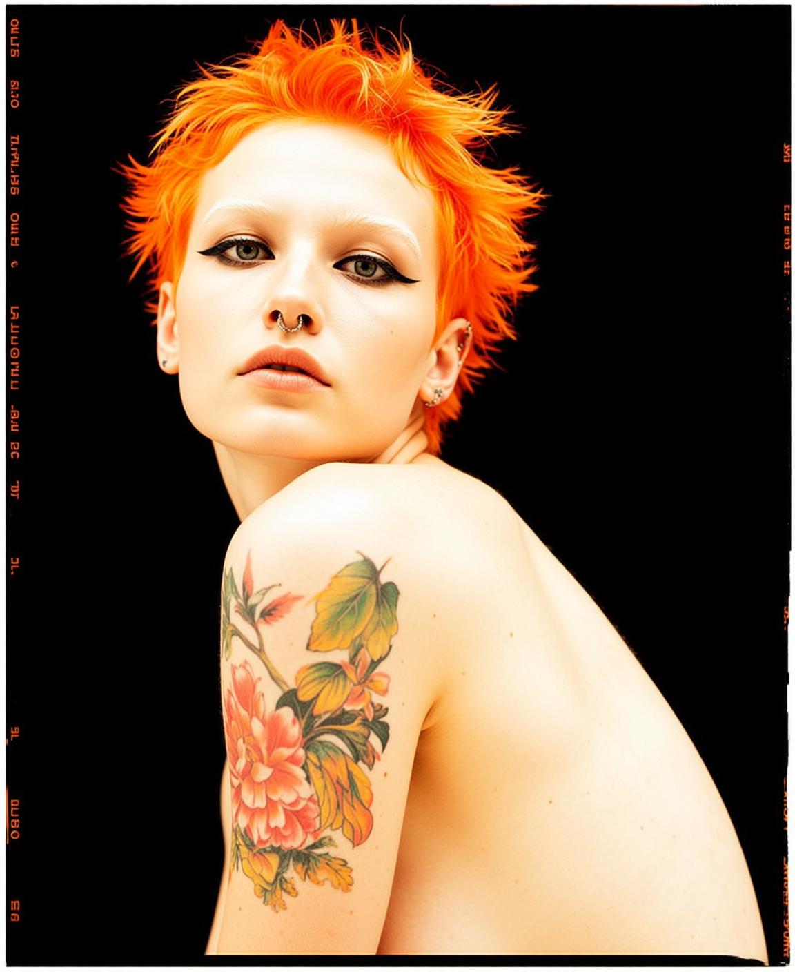 Orange Spiky Hair Studio Glamour
