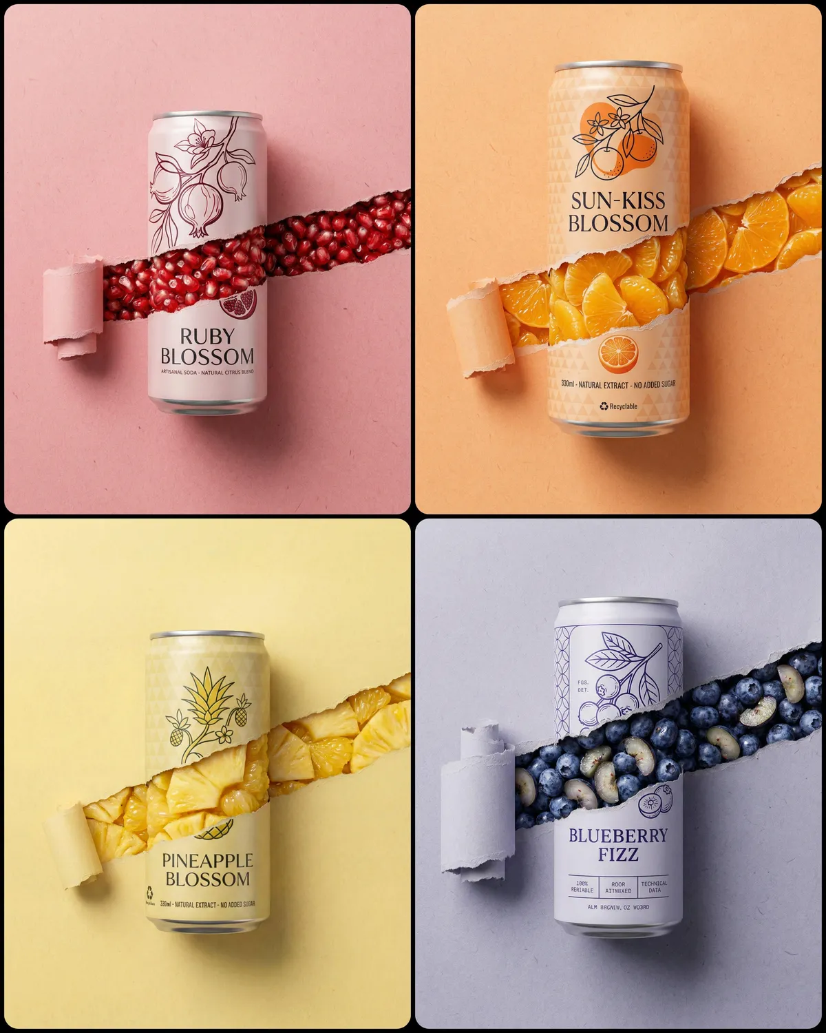 Soda Can Fruit Tear Paper Background