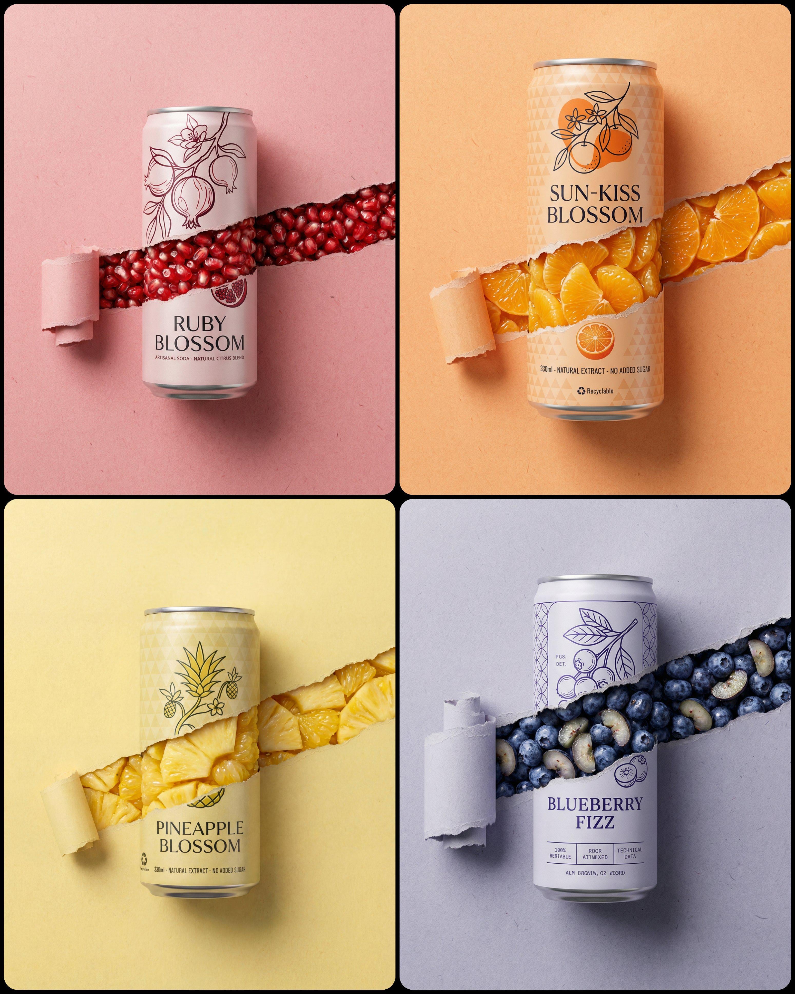 Soda Can Fruit Tear Paper Background