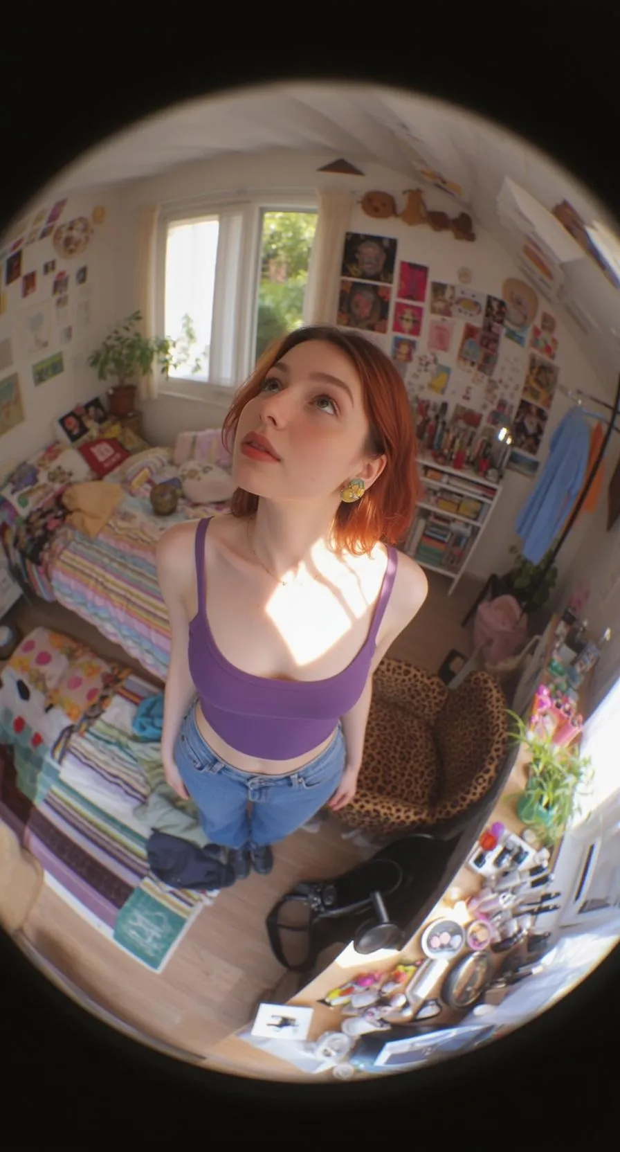 Makeup Earrings And Necklace In Bedroom Portrait
