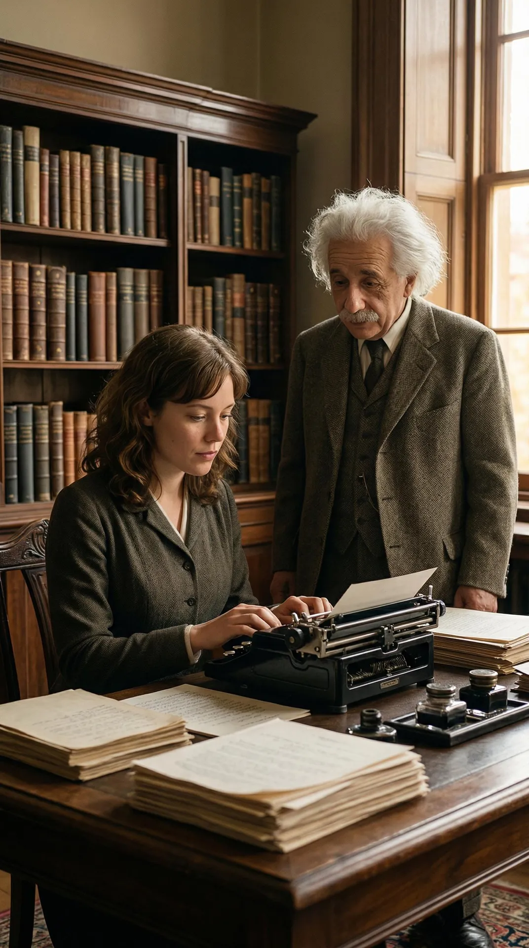 Typing Vintage Typewriter Albert Einstein Antique Library