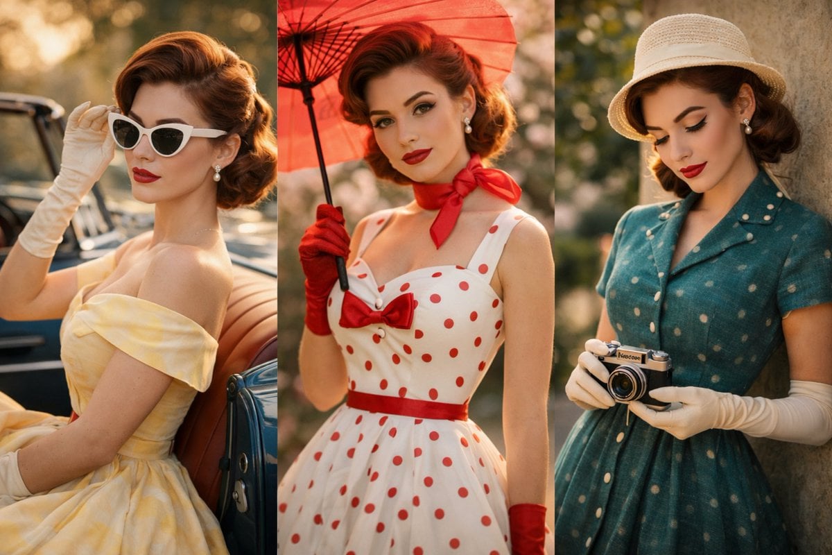 1950s Dress By Convertible Car