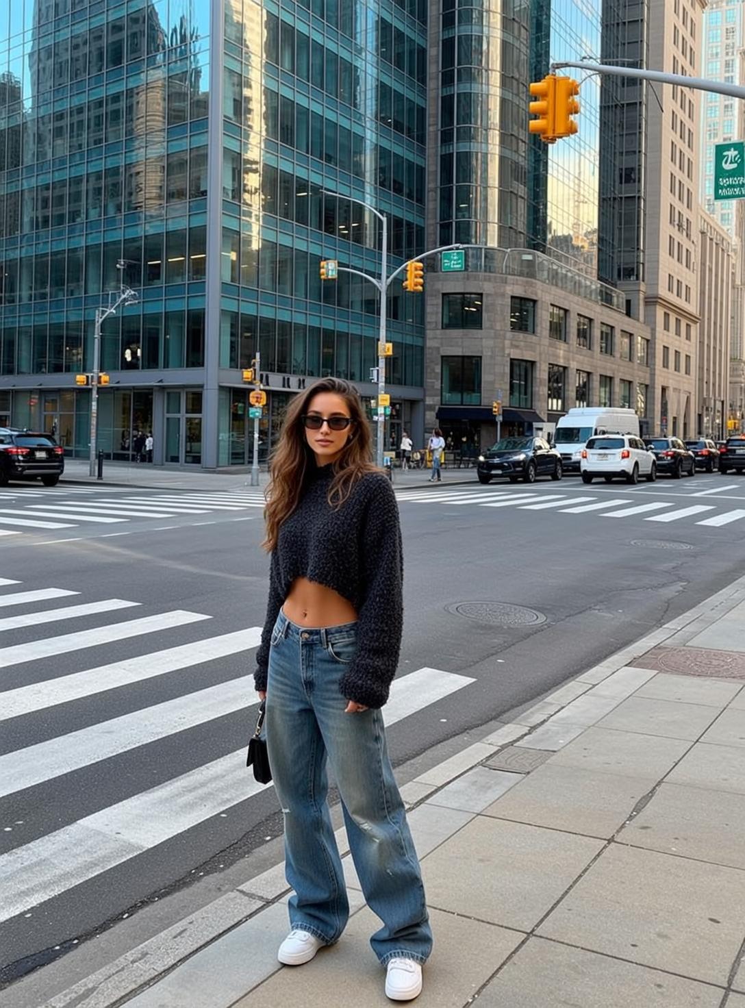 City Street Sunglasses Fuzzy Sweater