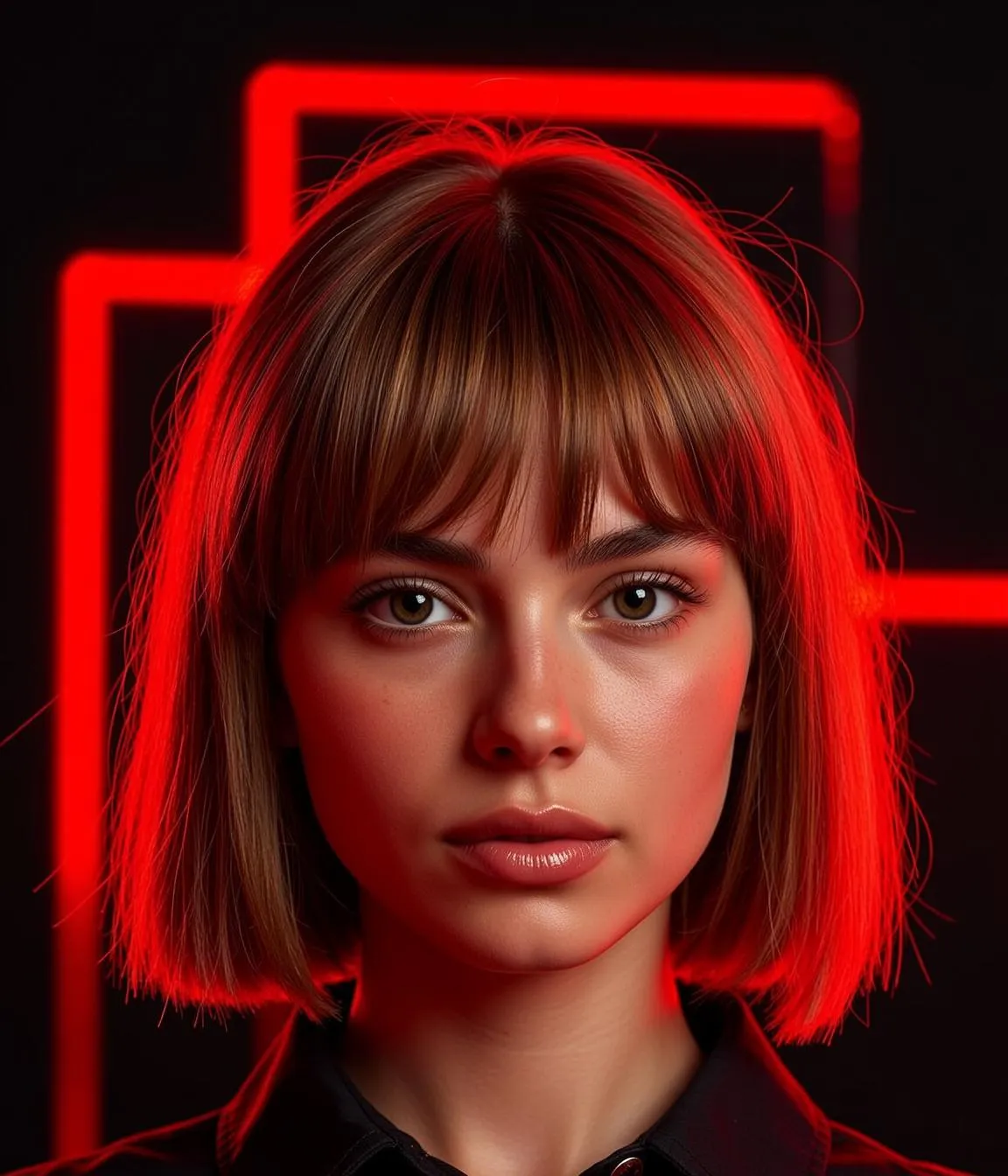 Red Neon Studio Portrait