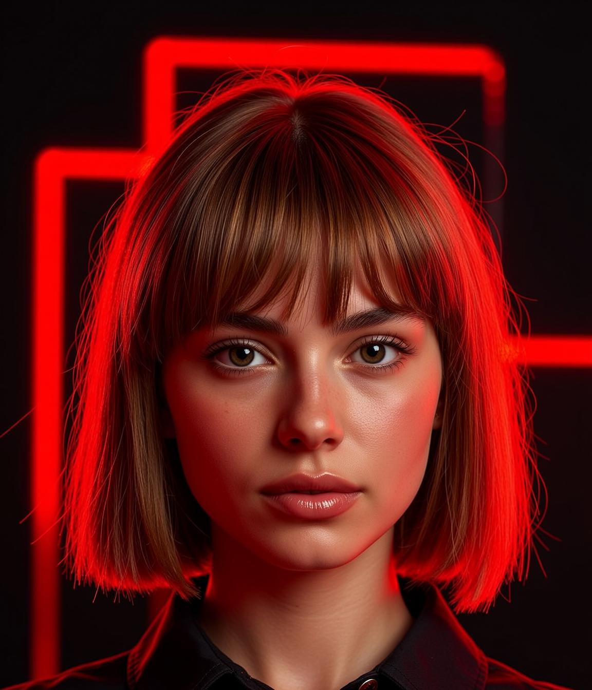 Red Neon Studio Portrait