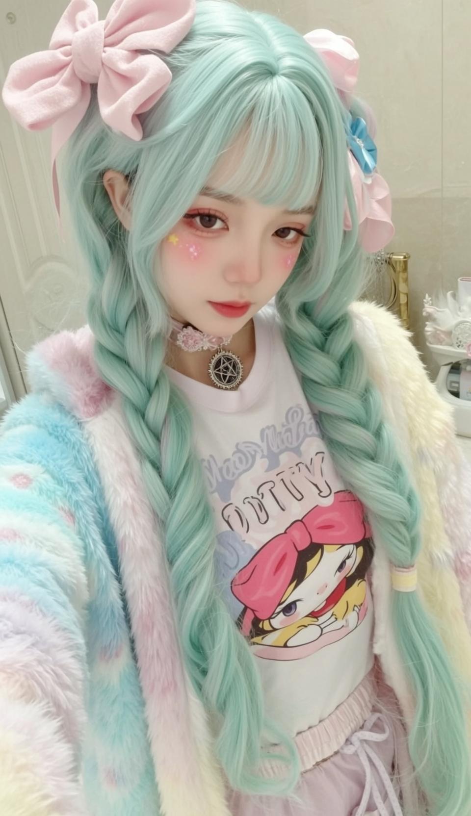 Mint Wig Kawaii Portrait