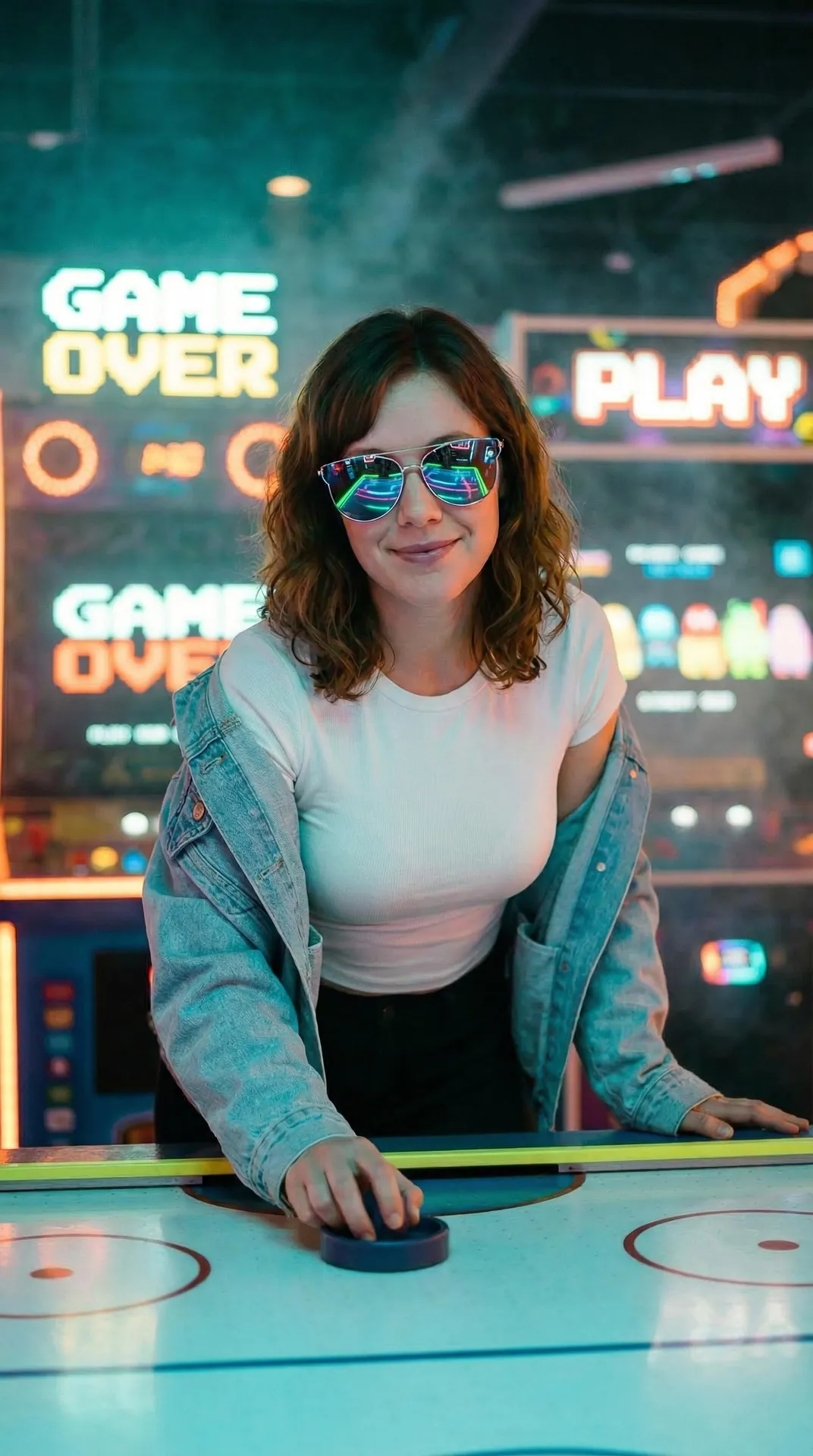 Sunglasses And Makeup And Necklace In Styled Portrait