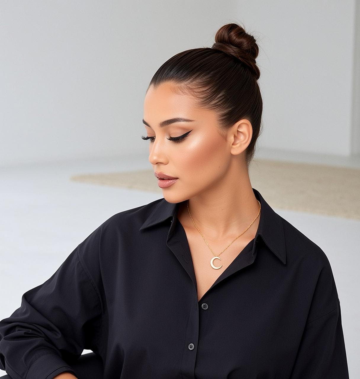 Black Shirt Crescent Pendant