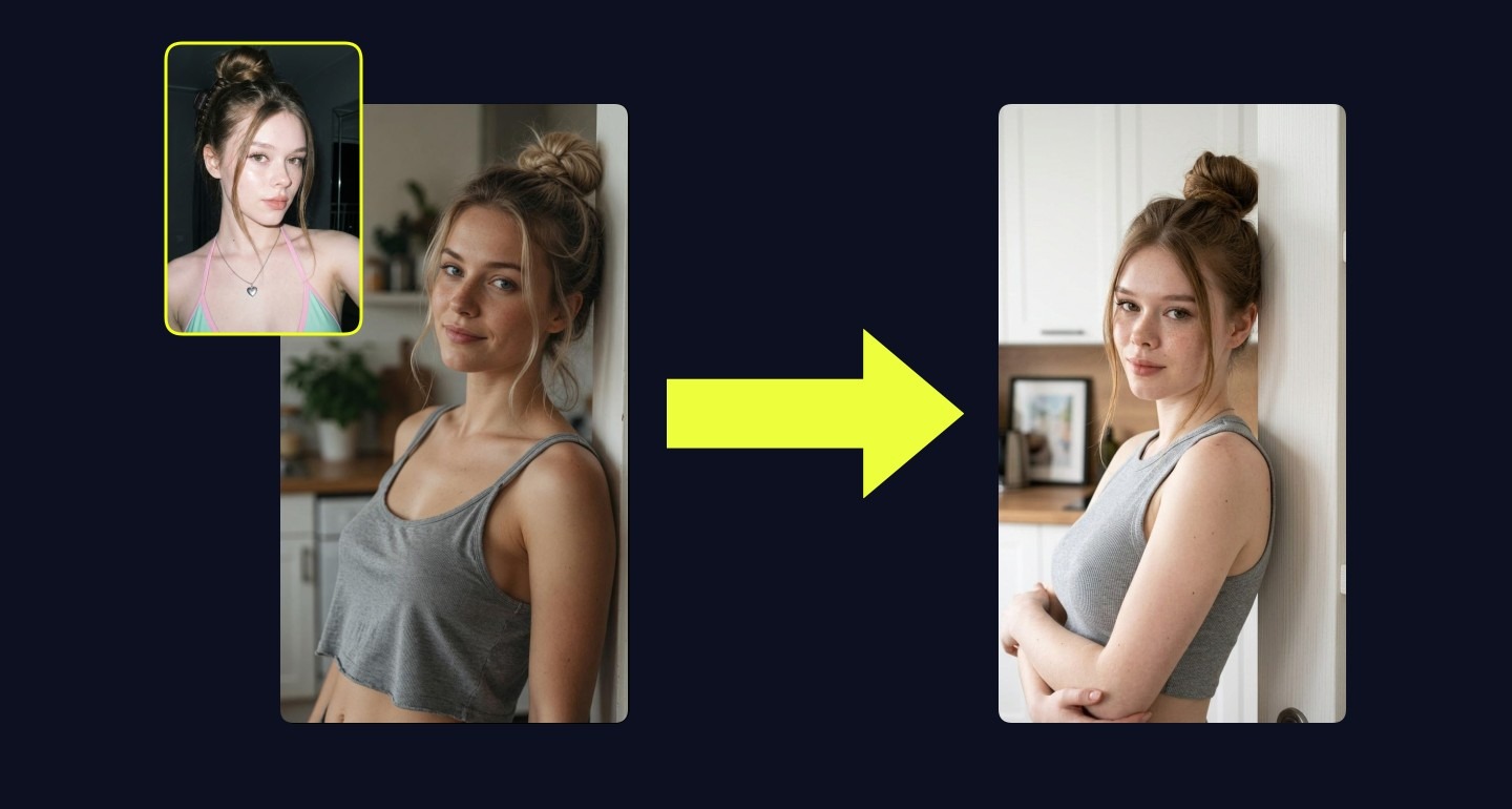 Mila remix walkthrough for Kitchen Scene Grey Crop Top Messy Bun Soft Smile