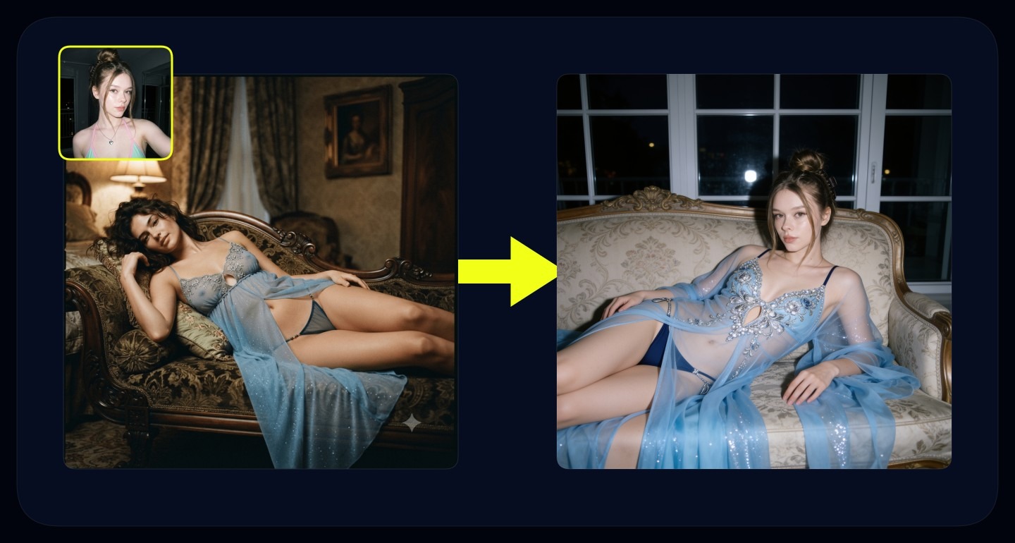 Mila remix walkthrough for Negligee On Vintage Couch Dimly Lit Room