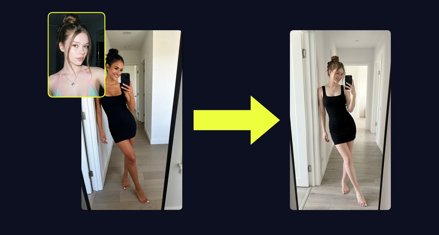 Mila remix walkthrough for Mirror Selfie Black Mini Dress Modern Hallway