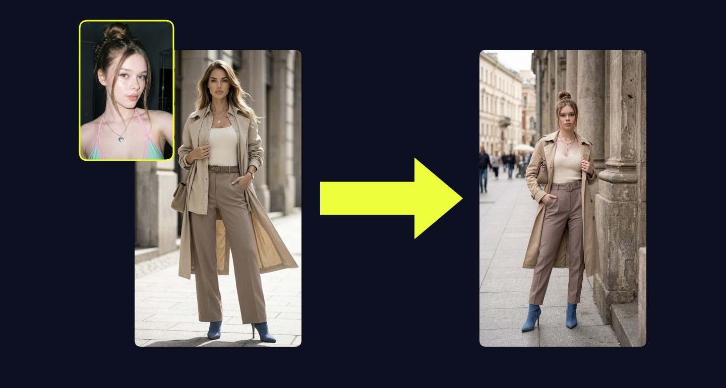 Mila remix walkthrough for Beige Trench Coat Worn Open Over Cream On Paved Urban