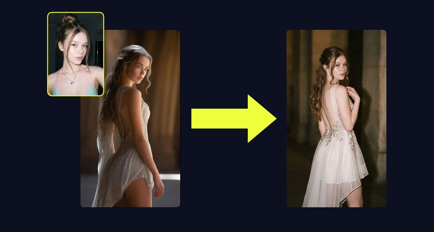 Mila remix walkthrough for Side Profile Gaze Back White Gown Architectural Space