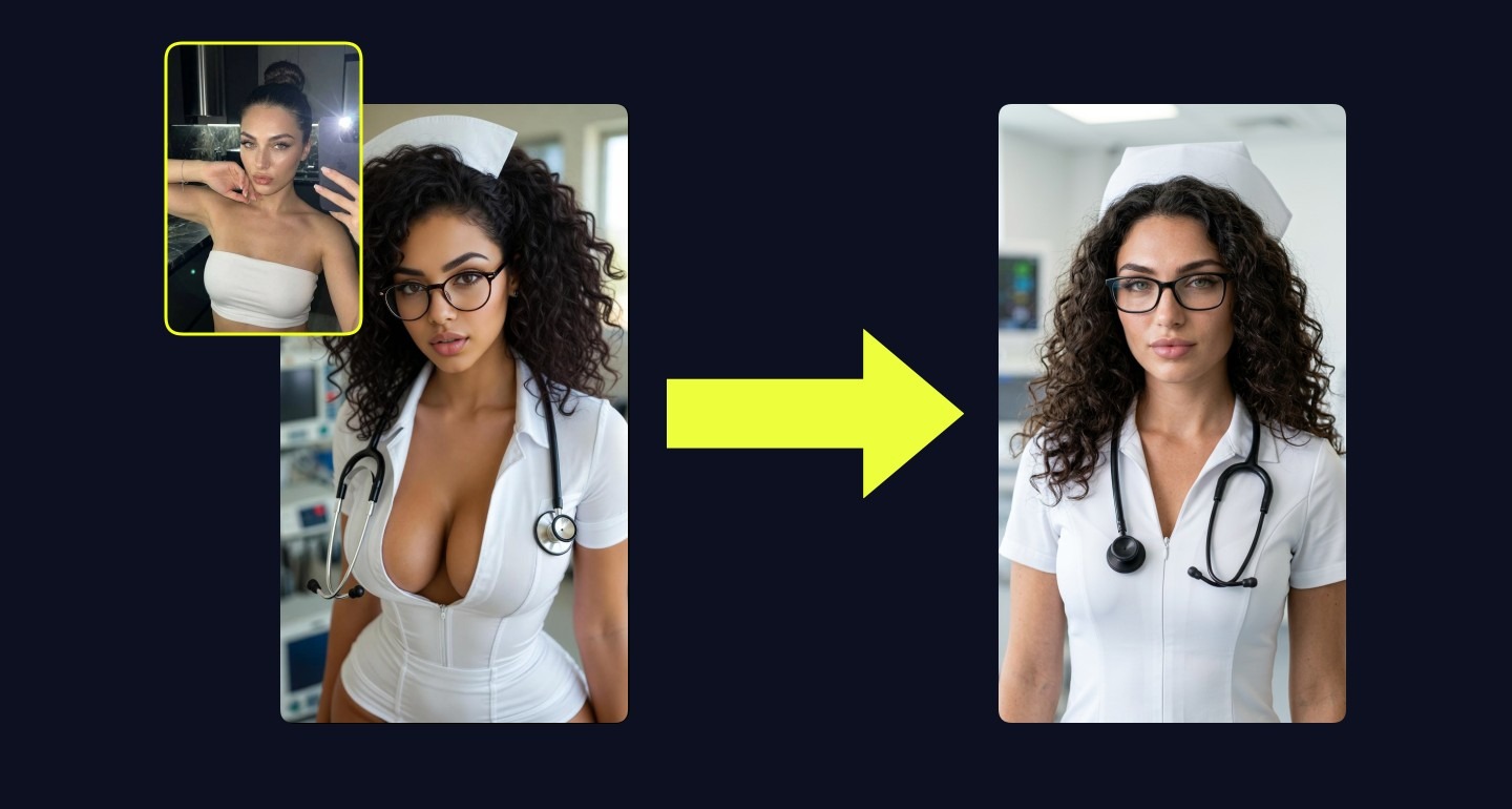 Lily remix walkthrough for Nurse With Curly Hair And Stethoscope Medical Setting