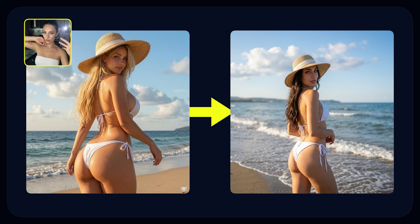 Lily remix walkthrough for White Bikini Straw Hat On Beach