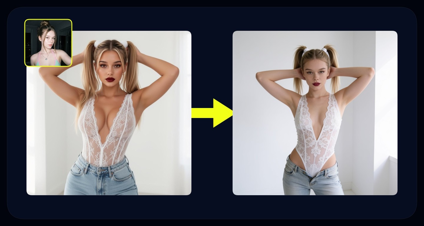 Mila remix walkthrough for White Lace Bodysuit And Denim Jeans