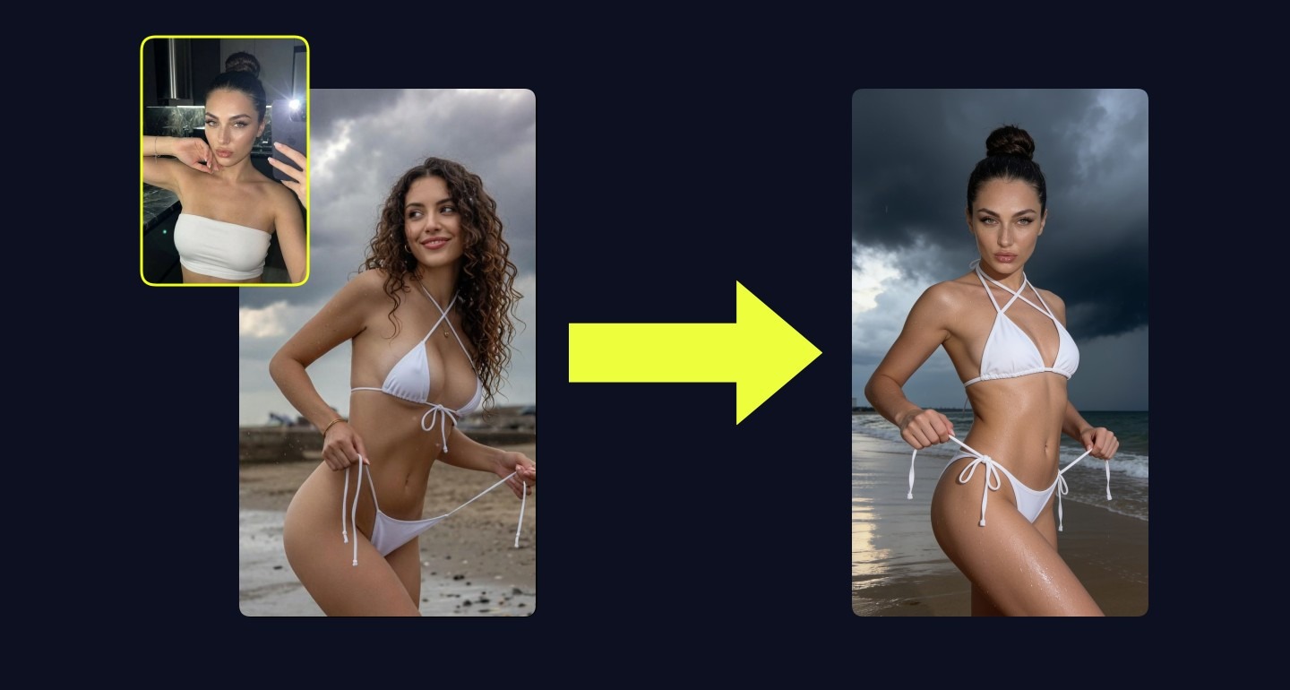 Lily remix walkthrough for White Bikini On Wet Sand Storm Clouds