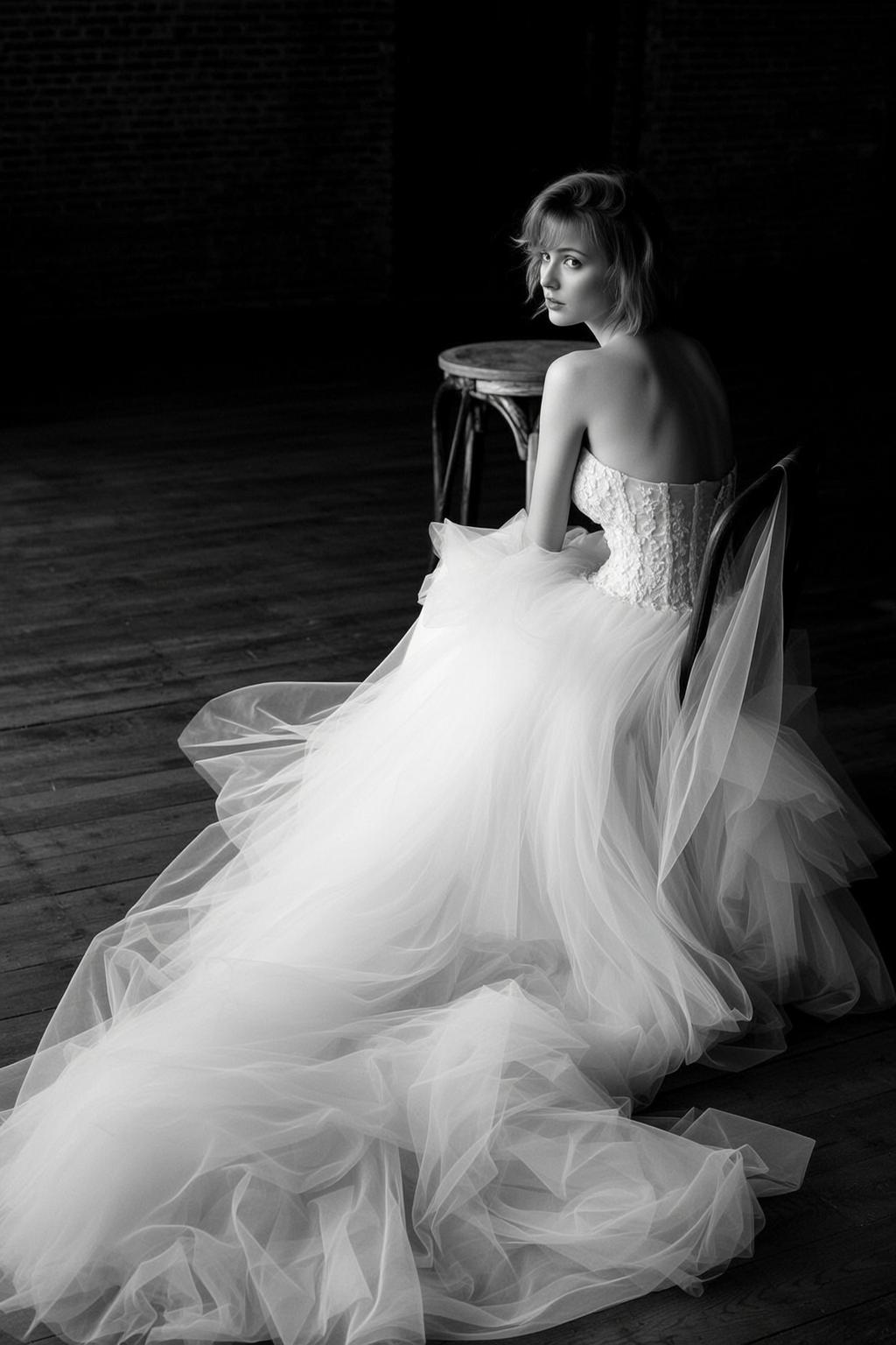 Wedding Gown Wooden Chair