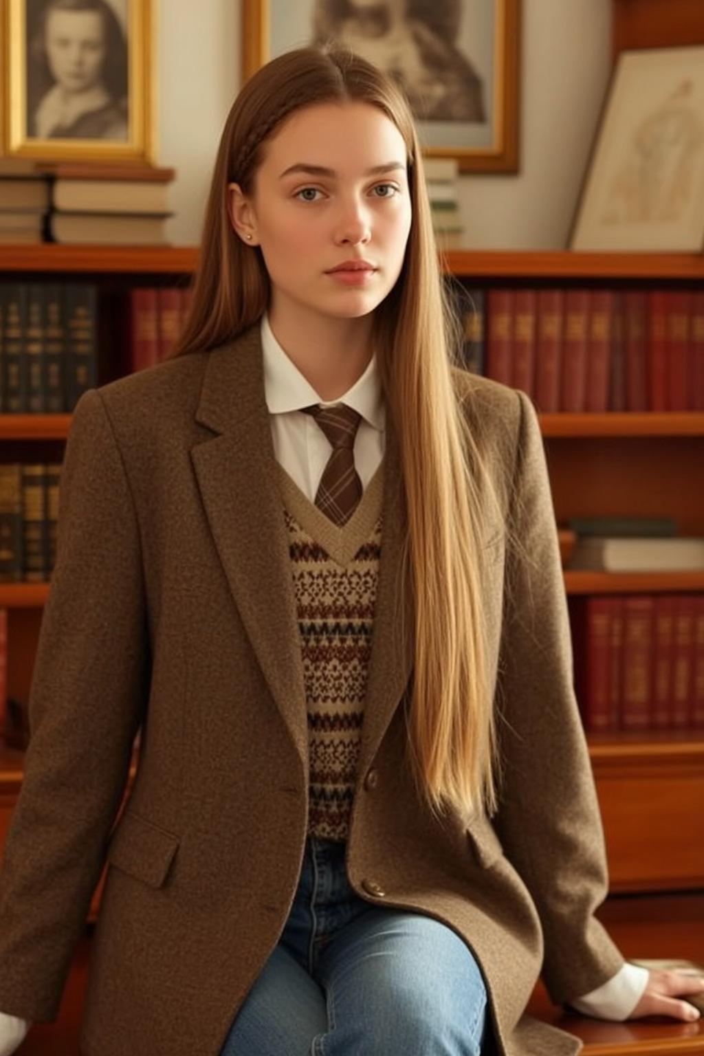 Autumn Young Long Straight Blonde Braided Section