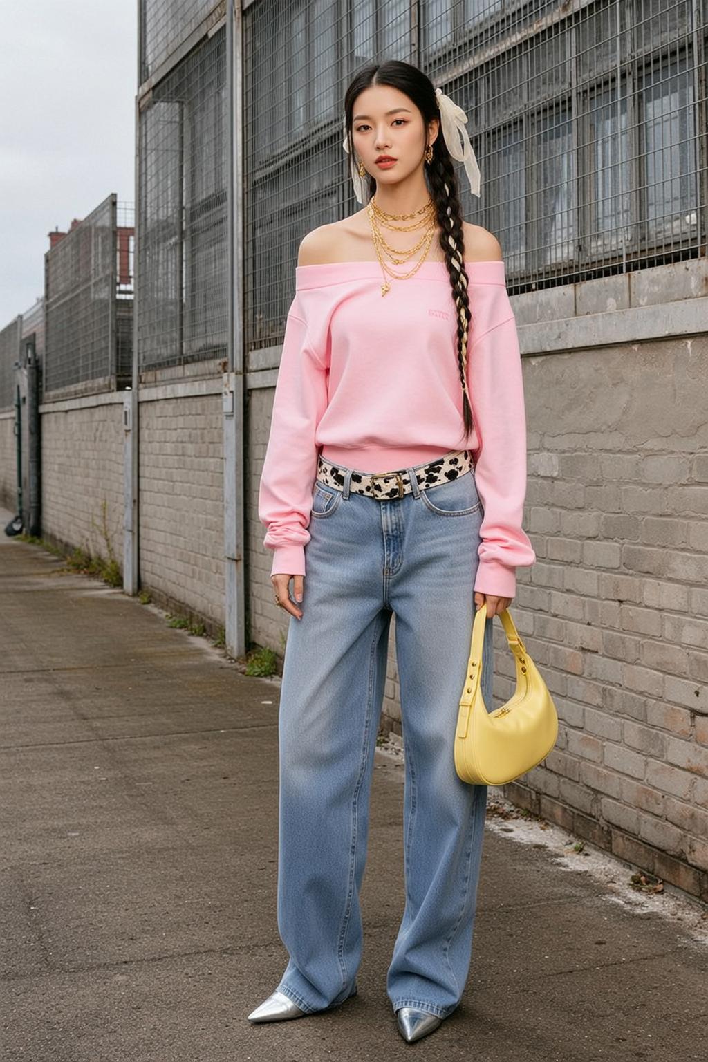 Pink Sweatshirt Urban Street