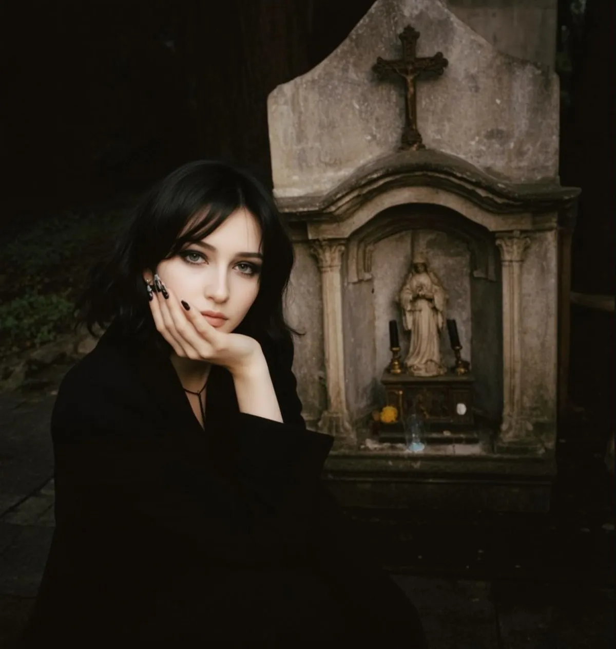 Earrings In Cemetery Portrait