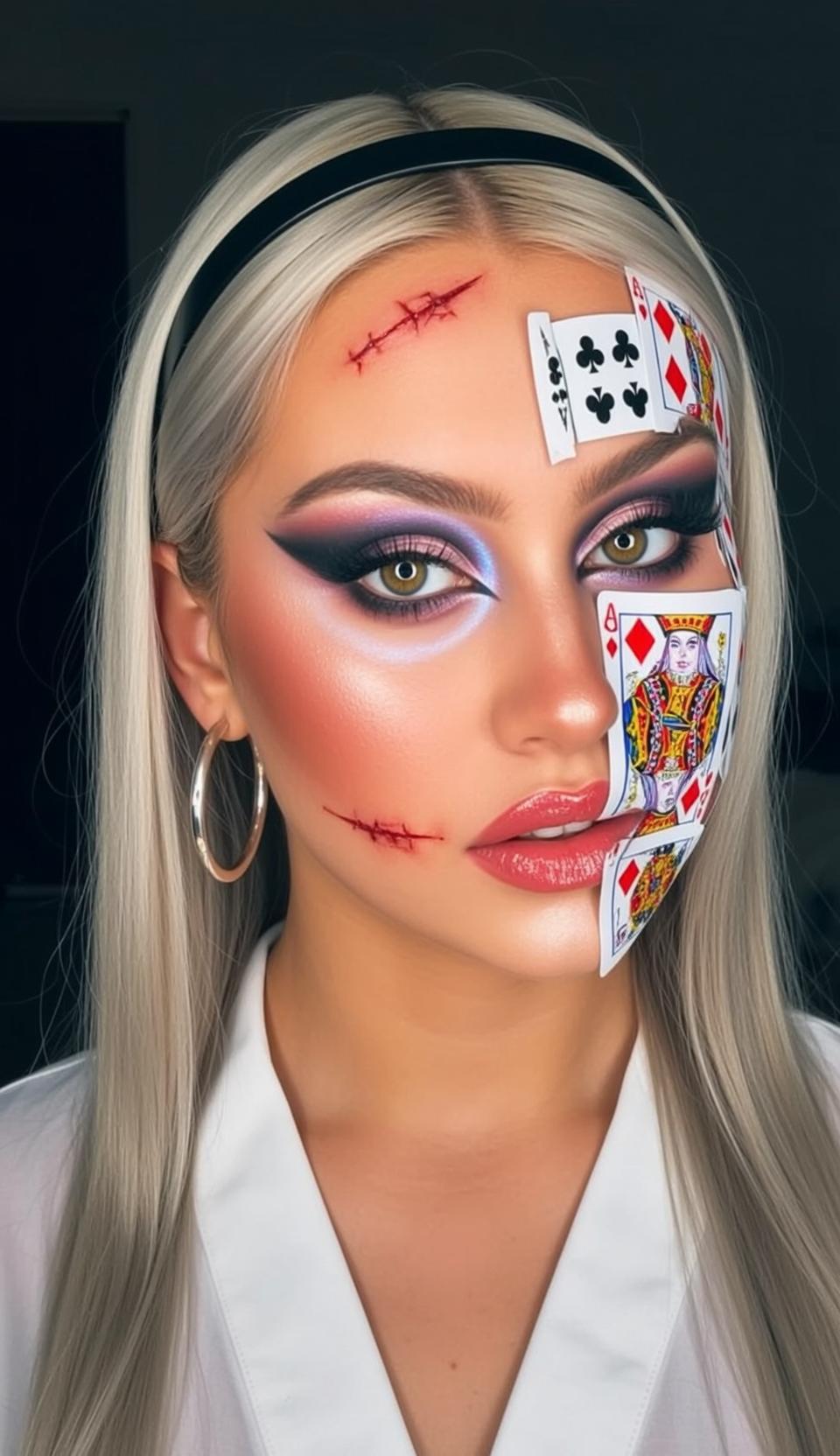 Halloween Makeup Young Elaborate Long Straight Blonde