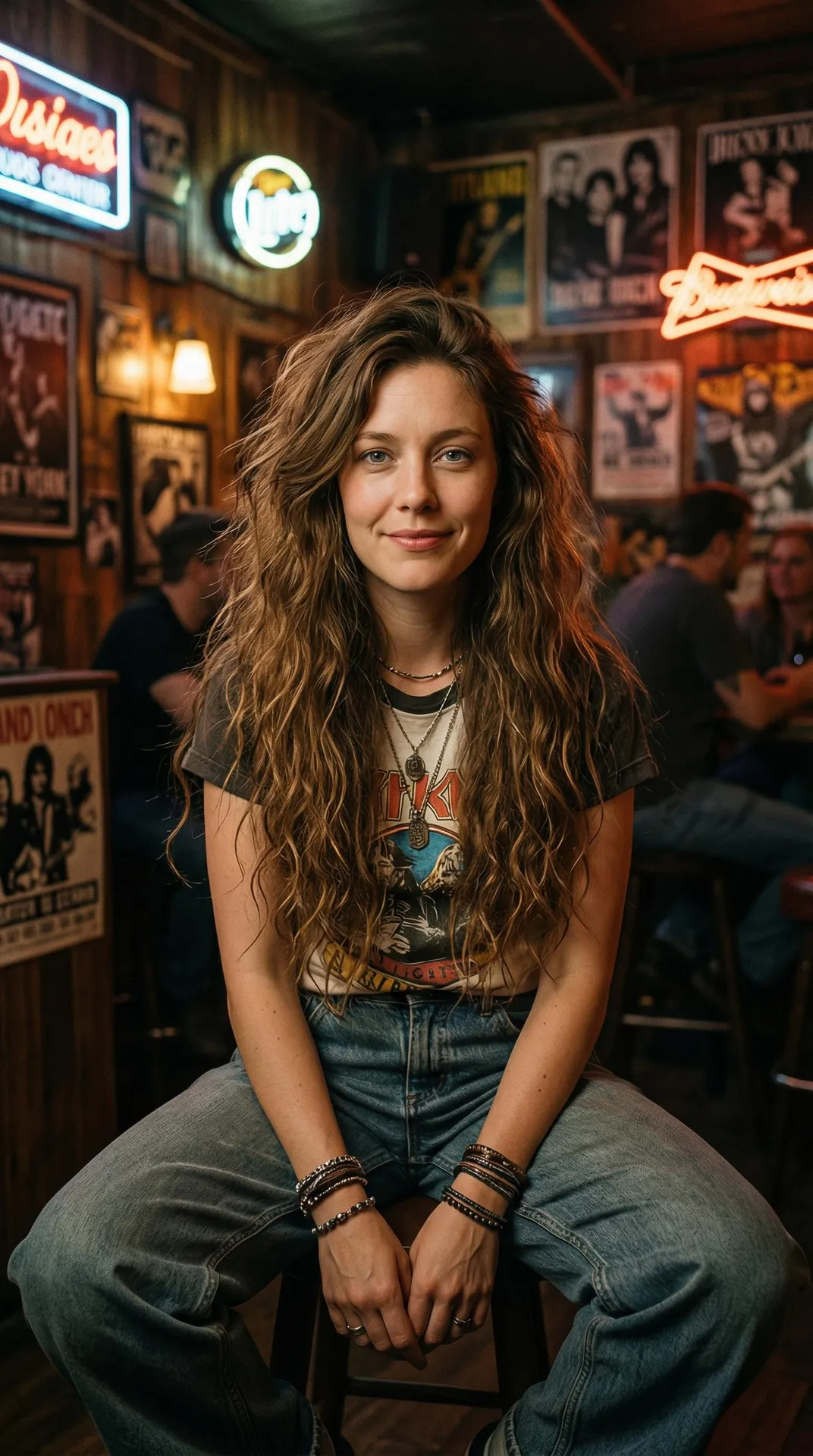 Makeup Necklace And Bracelets In Bar Portrait