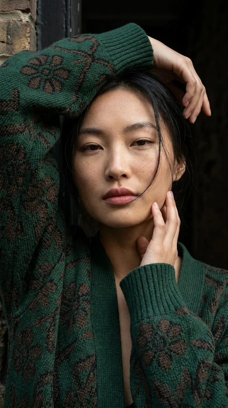 Makeup In Extreme Close Up Doorway Portrait