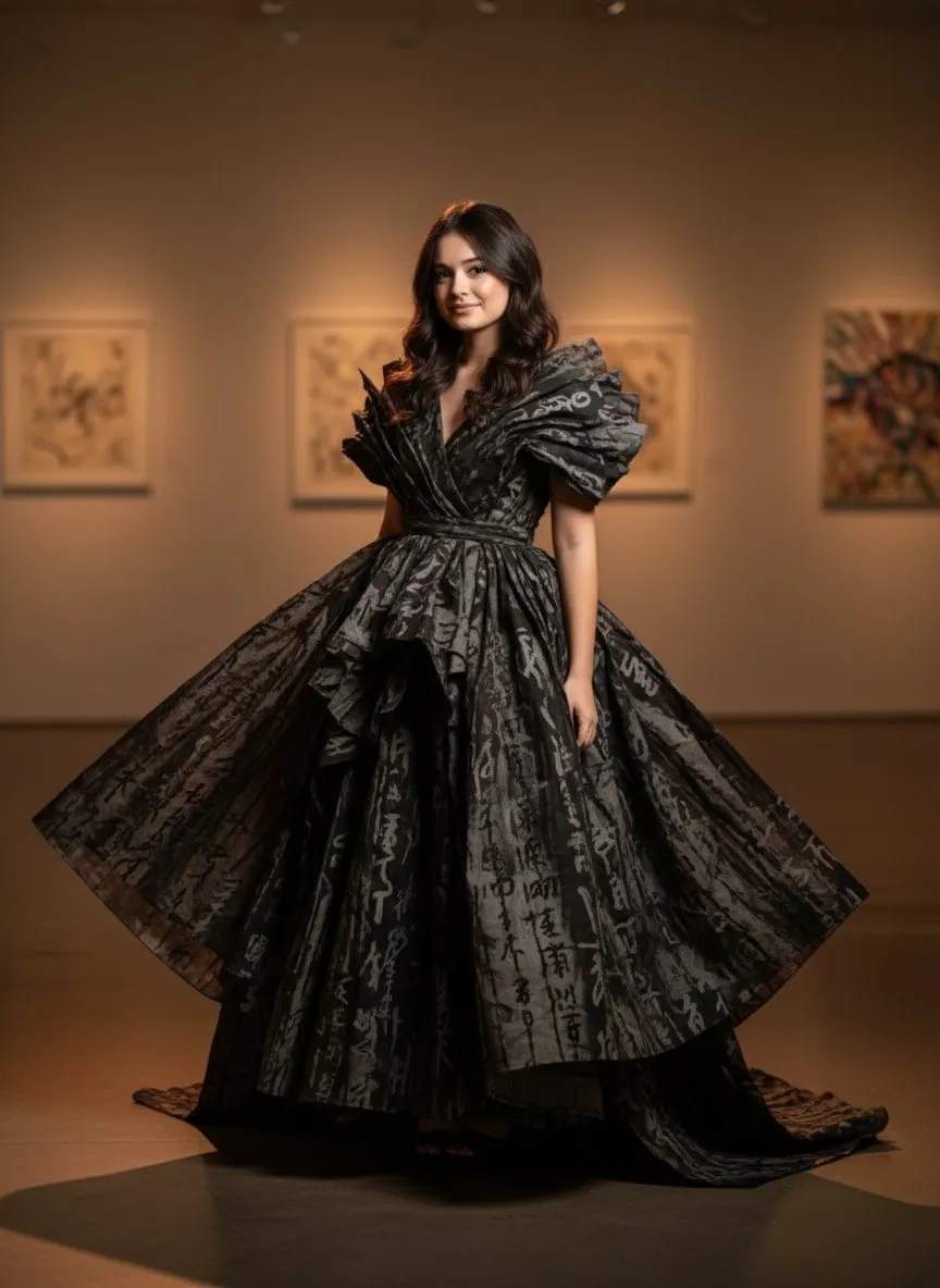 Gallery Calligraphy Gown Soft Smile Cinematic