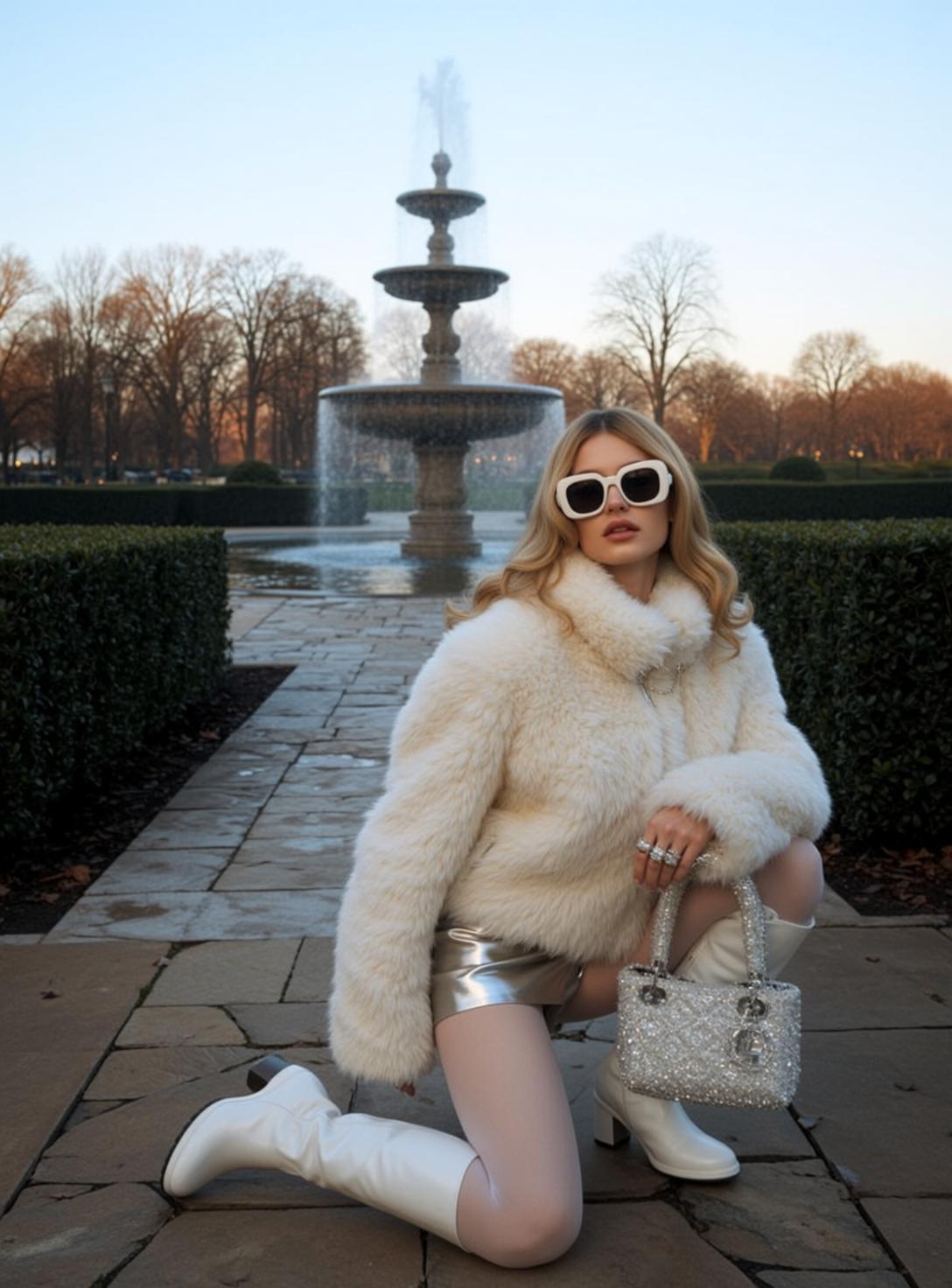 Silver Shorts Fountain Glam