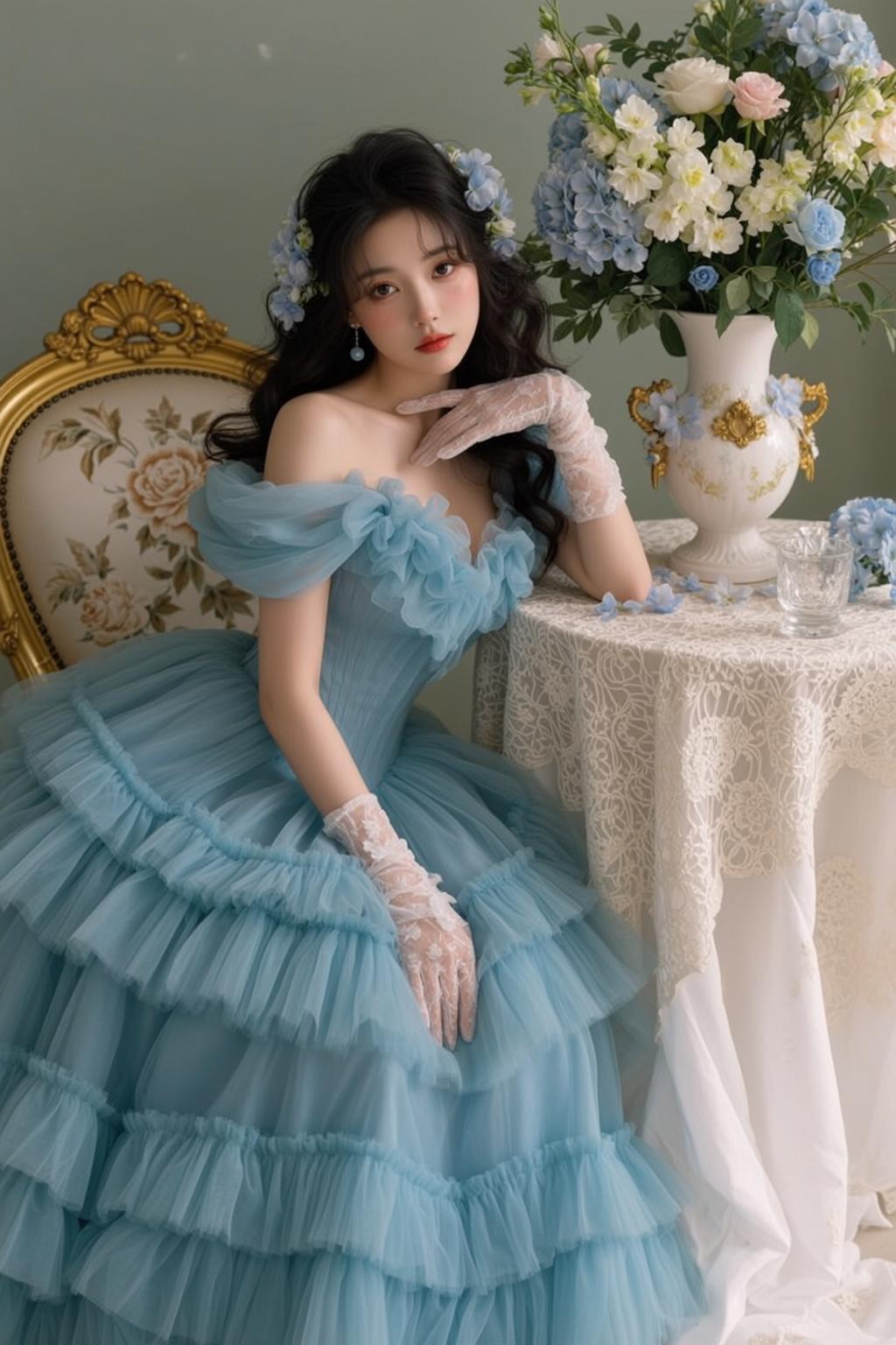 Blue Tulle Drawing Room