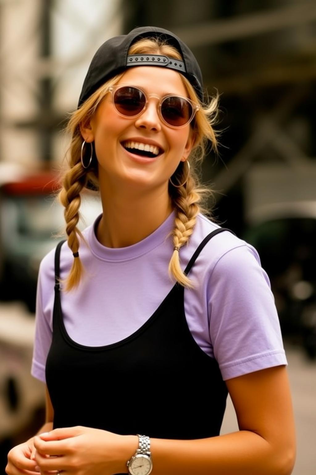 Purple Tee Street Portrait