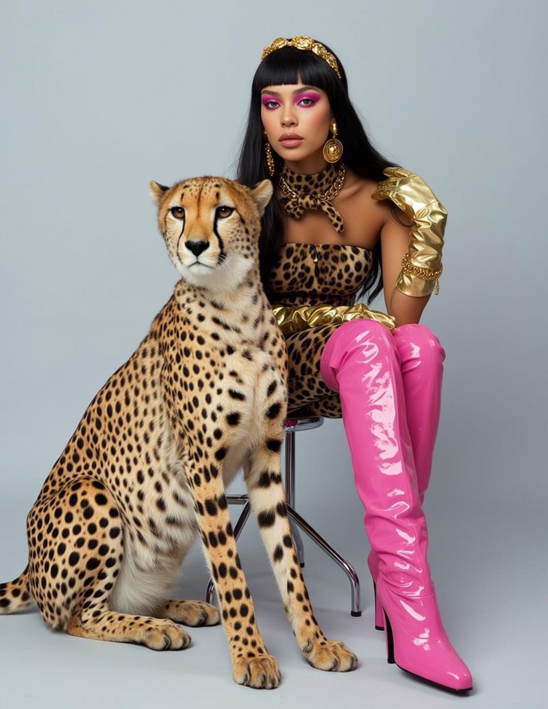 Explore Seated Chrome Stool Right Cheetah She