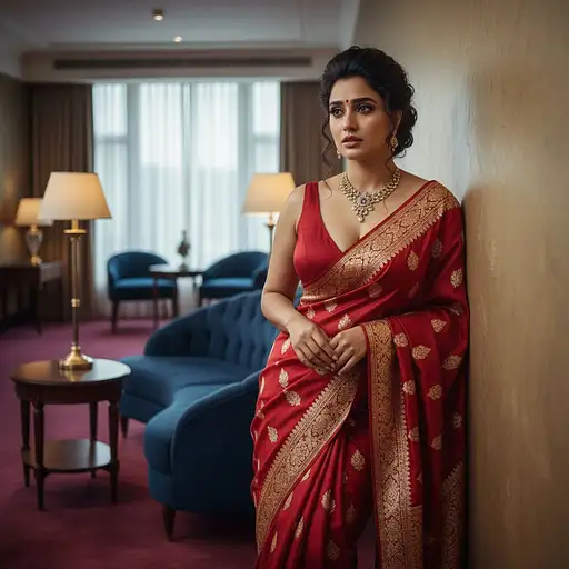 Elegant Saree Wall Embrace