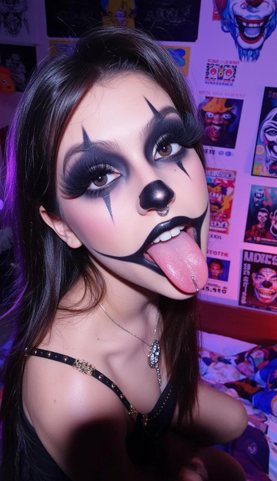 Halloween Makeup Young Dark Hair Brown Eyes