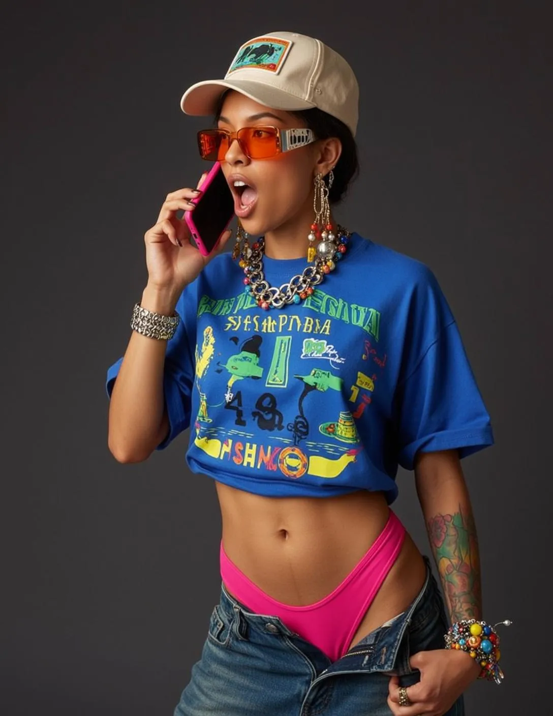 Blue Crop Top Phone Surprise