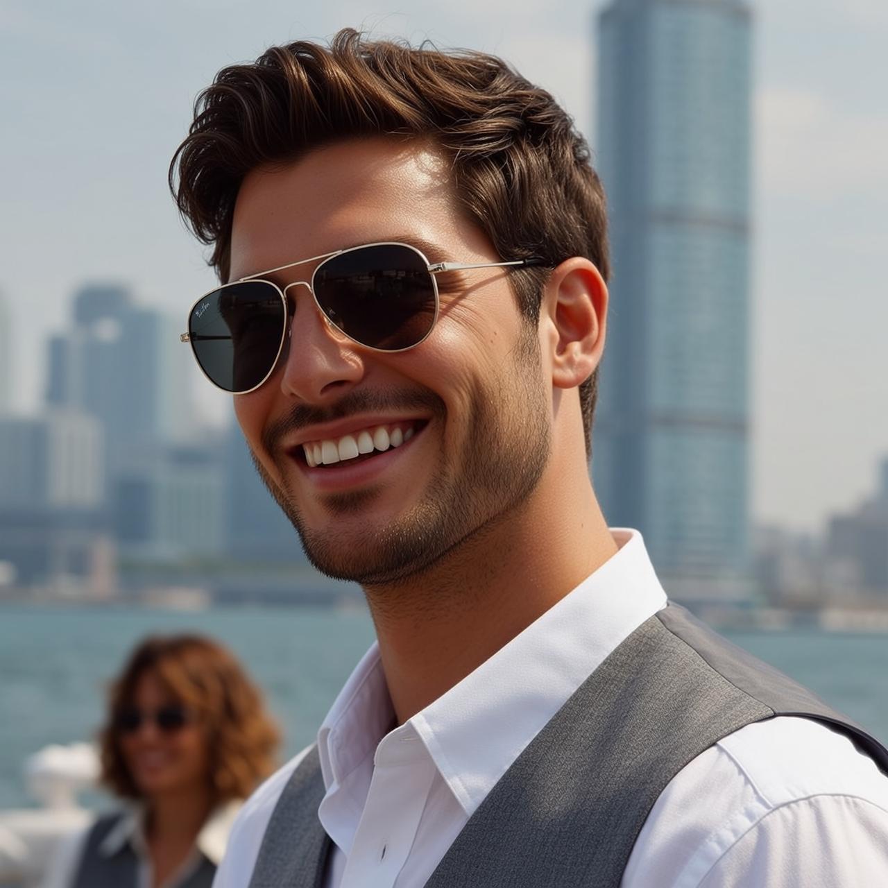 Brown Styled Light Tan White Dress Shirt