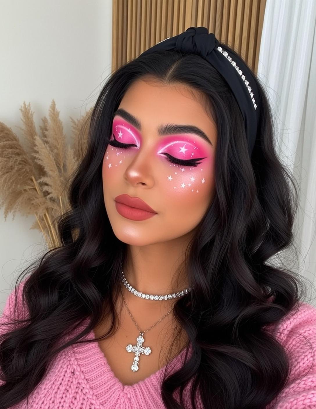 Pink Star Makeup Portrait