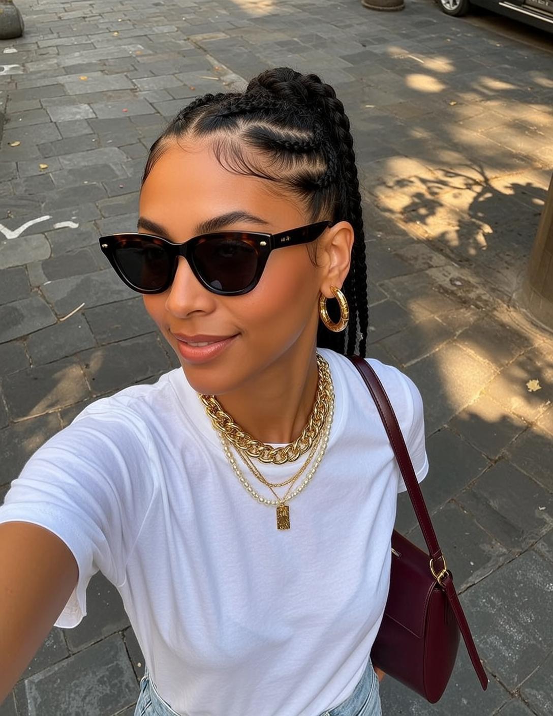 Casual Young Black Braided Hair Ponytail Baby