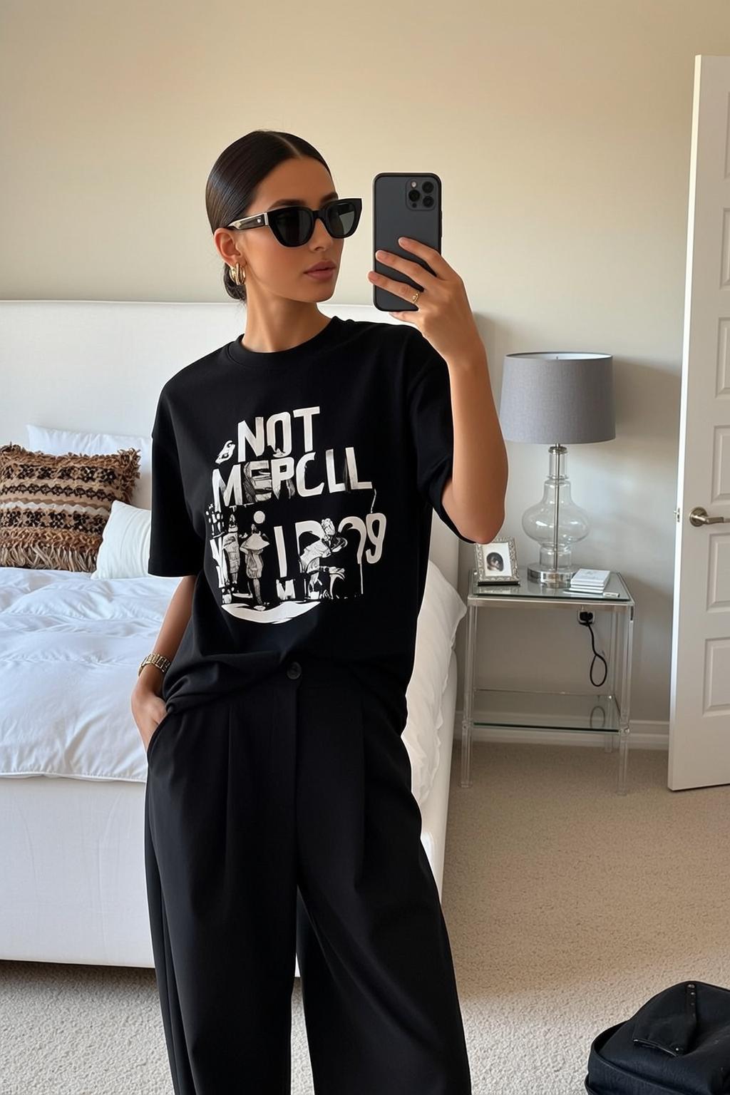 Mirror Selfie Black Trousers