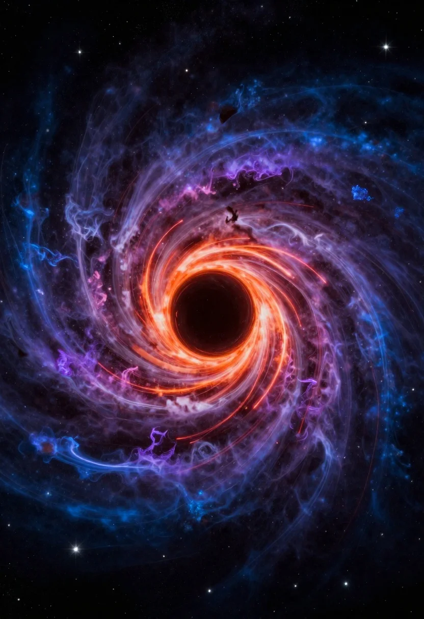 Digital Artwork Swirling Cosmic Vortex Deep Space Subject Black Hole reference photo