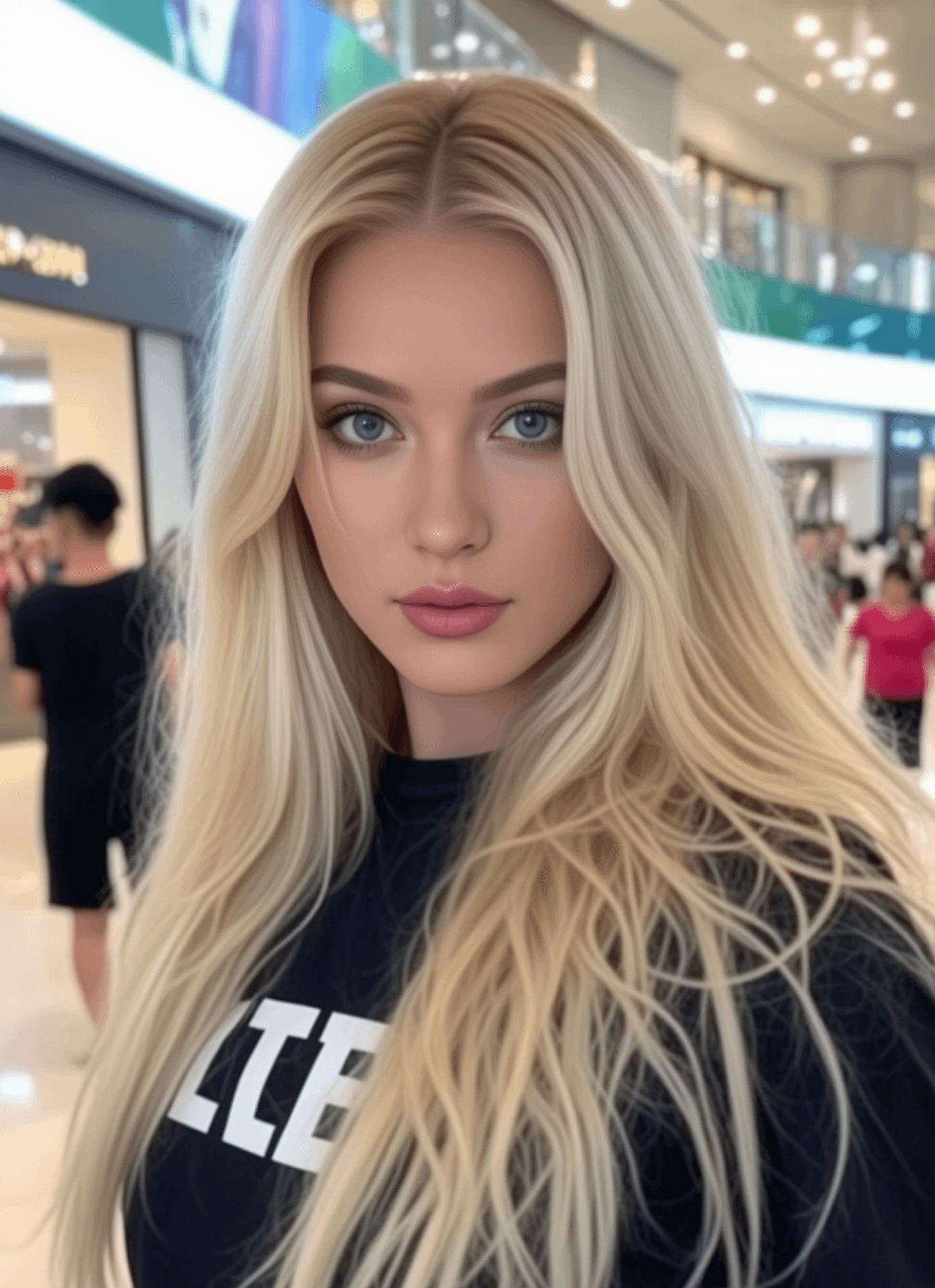 Mall Interior Portrait Soft Diffused Lighting