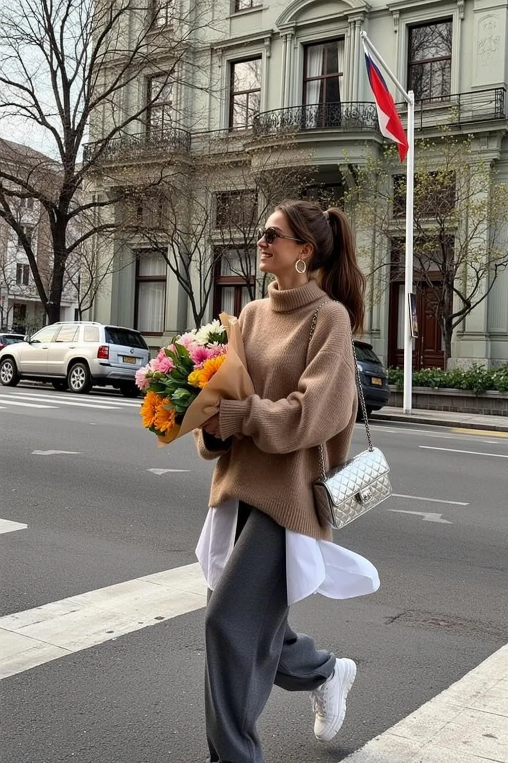 Sunglasses In City Street Crosswalk
