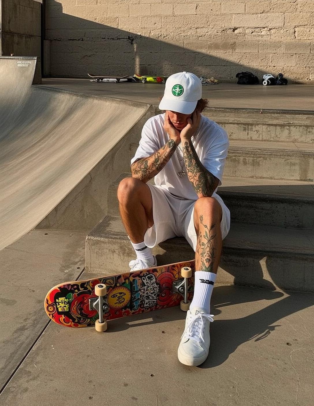 White Shorts Skate Park Mood