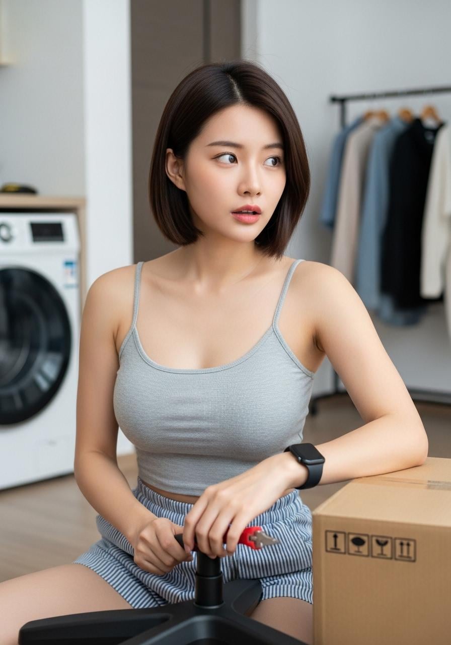 Assembling Furniture In Modern Apartment Moving