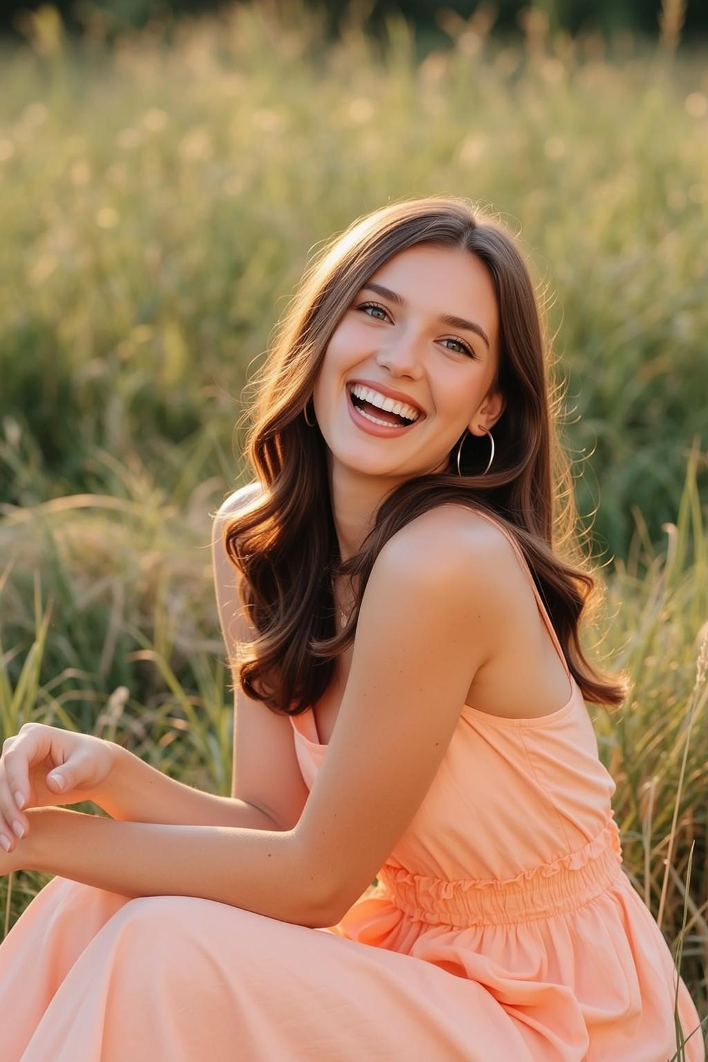 Explore Seated Outdoors Her Body Angled Slightly