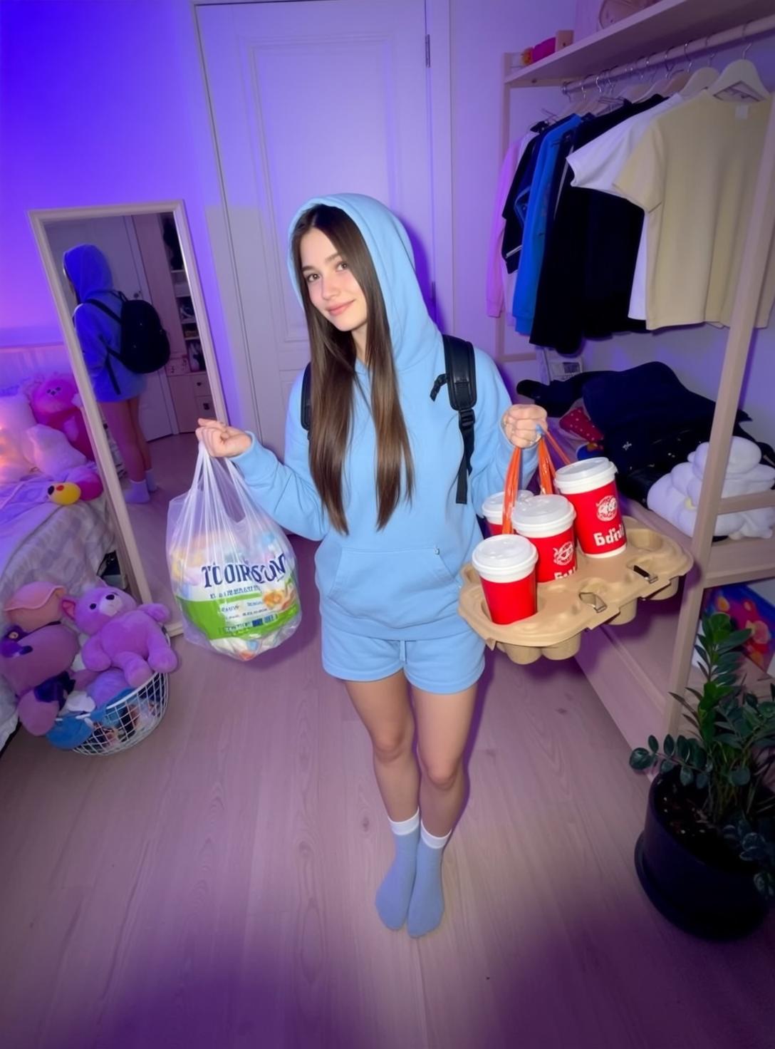 Light Blue Hoodie Portrait